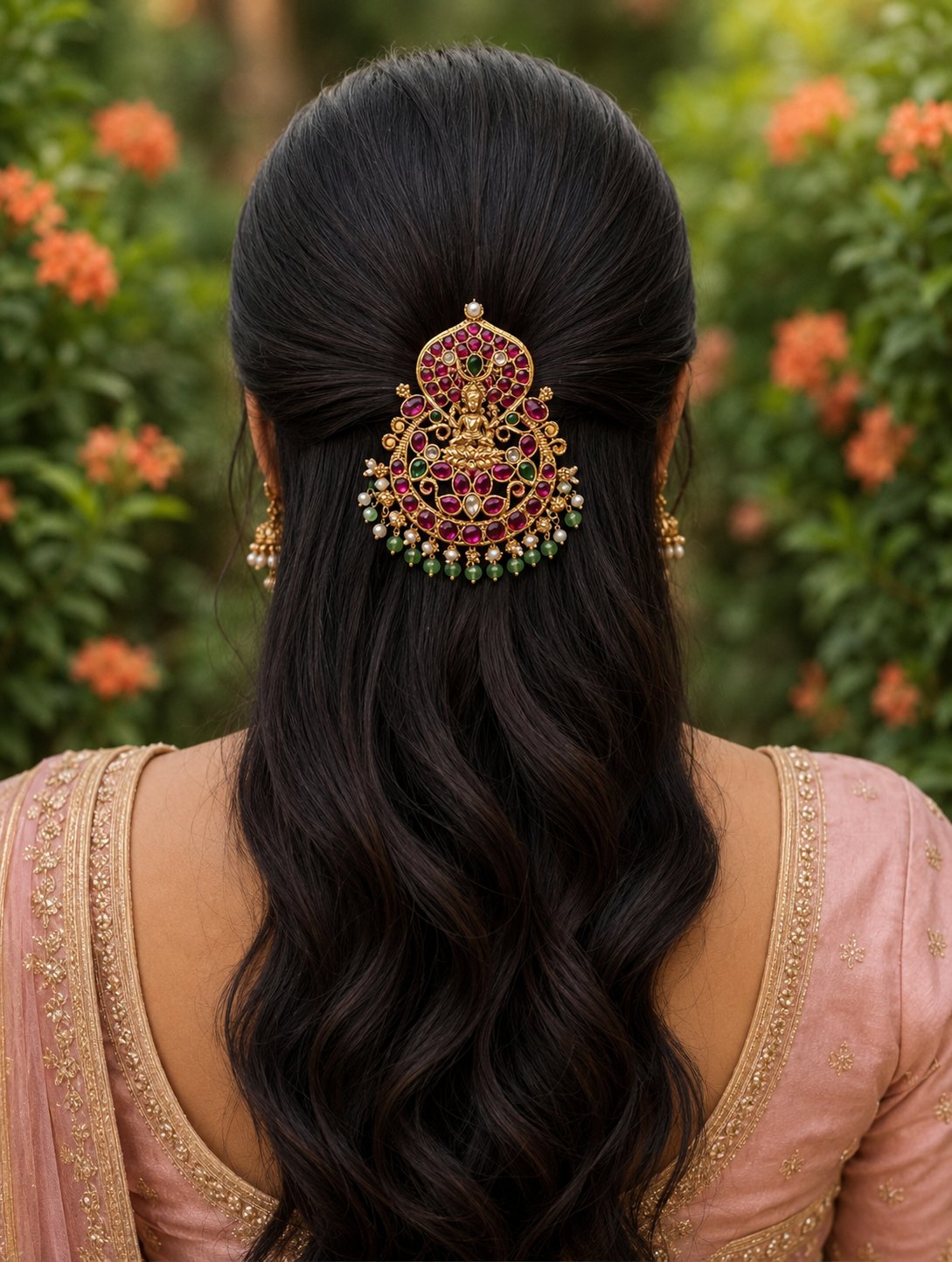 Ruby & Emerald Temple Hair Accessory