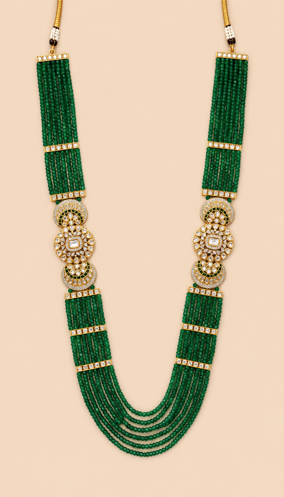 Royal Emerald Multi-Strand Groom Mala