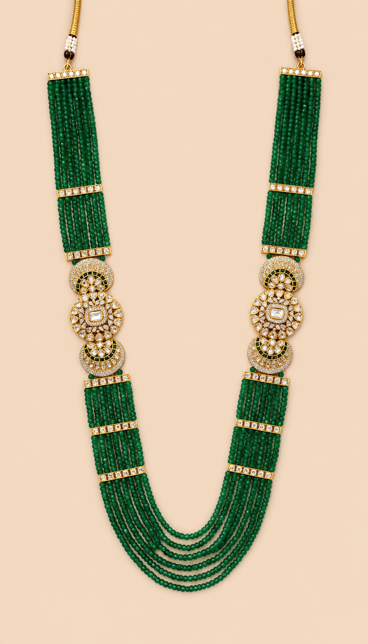 Royal Emerald Multi-Strand Groom Mala